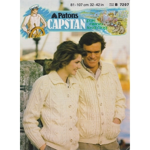 PATONS7207 - ADULT ARAN CABLE KNIT JACKETS - PDF KNITTING PATTERN