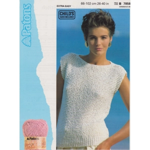 PATONS7858 - ADULT AND CHILD COTTON SLEEVELESS TOP - PDF KNITTING PATTERN