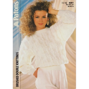 PATONS8081 - WOMAN'S CABLE AND LACE SWEATER IN DK - PDF KNITTING PATTERN