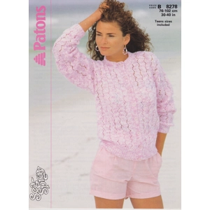 PATONS8278 - WOMAN'S AND TEEN'S LACY CARDIGAN IN DK - PDF KNITTING PATTERN
