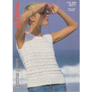 PATONS8285 - WOMAN'S AND TEEN'S COTTON SLEEVELESS TOP - PDF KNITTING PATTERN