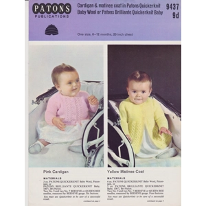 PATONS9437 - BABY MATINEE COAT AND CARDIGAN PDF KNITTING PATTERN
