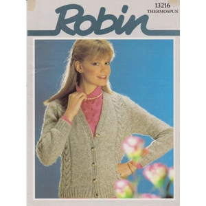 ROBIN13216 - WOMAN'S CABLE CARDIGAN - PDF KNITTING PATTERN
