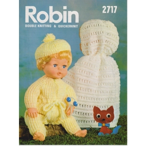 ROBIN2717 - BABY DOLL'S CLOTHES IN DK - PDF KNITTING PATTERN