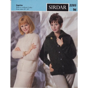 SIRDAR2285 - WOMAN'S MOHAIR CARDIGAN WITH OR WITHOUT COLLAR - PDF KNITTING PATTERN