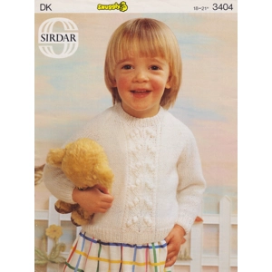 SIRDAR3404 - GIRL'S SWEATER WITH BOBBLE DESIGN KNITTING PATTERN PDF