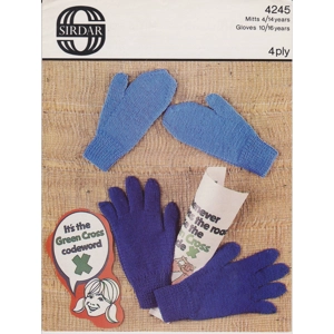 SIRDAR4245 - CHILD'S MITTS AND GLOVES IN 4 PLY - PDF KNITTING PATTERN