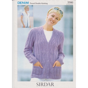 SIRDAR5580 - WOMAN'S CARDIGAN AND WAISTCOAT IN DK - PDF KNITTING PATTERN