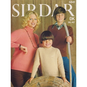 SIRDAR5841 - WOMAN AND CHILD'S PLAIN SWEATERS IN DK - PDF KNITTING PATTERN