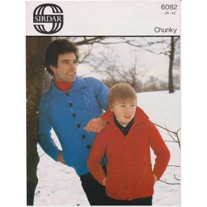 SIRDAR6082 - MAN AND BOY'S CHUNKY KNIT CABLE JACKET - PDF KNITTING PATTERN