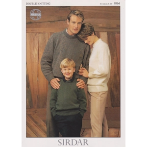 SIRDAR9564 - FAMILY PLAIN SWEATER IN DK - PDF KNITTING PATTERN