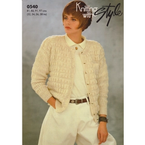 STYLE0540 - WOMAN'S TULIP STITCH CARDIGAN IN DK - PDF KNITTING PATTERN