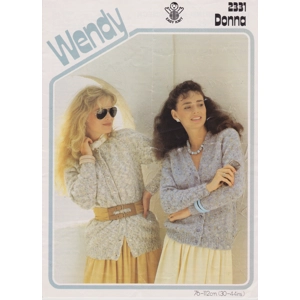 WENDY2331 - WOMAN'S V AND ROUND NECK CARDIGANS - PDF KNITTING PATTERN