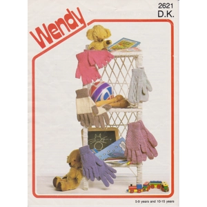 WENDY2621 - CHILD AND TEENAGE GLOVES AND MITTS IN DK - PDF KNITTING PATTERN