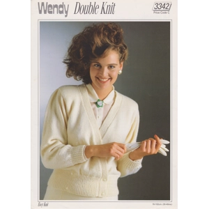 WENDY3342 - WOMAN'S CROSS FRONT CARDIGAN IN DK - PDF KNITTING PATTERN