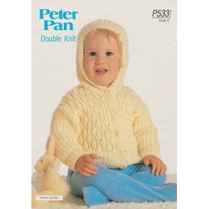 WENDYP533 - BABY'S HOODED JACKET DK - PDF KNITTING PATTERN