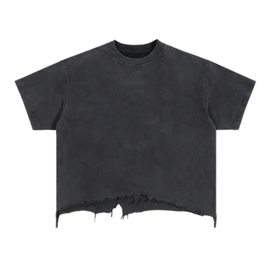 Girls Love Money - Vintage Wash Boxy Distressed Hem T-Shirt Mens