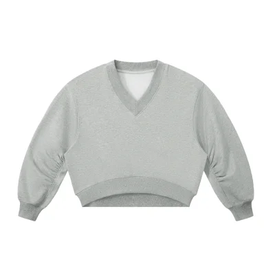 Girls Love Money - Women’s Crop V-Neck Sweatshirt Womens