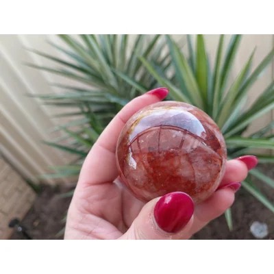 Fire quartz sphere