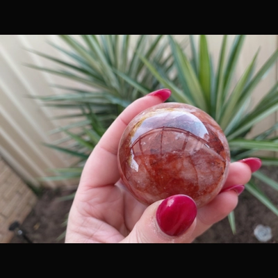 Fire quartz sphere