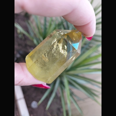 Aura yellow quartz
