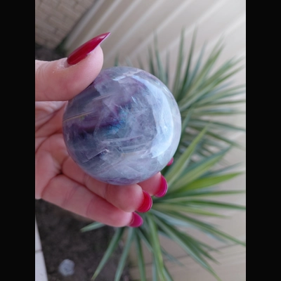 Rainbow flourite sphere