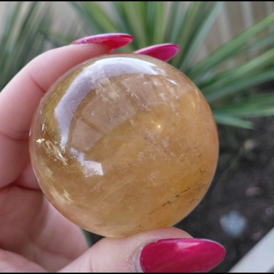 Optical Honey Calcite Sphere