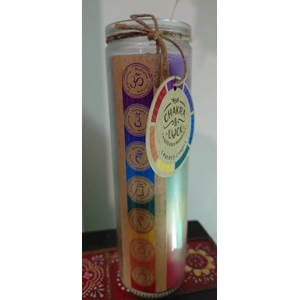 Seven chakra layered candle