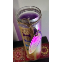 Seven chakra layered candle