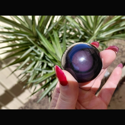 Rainbow Obsidian sphere