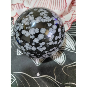 Snowflake obsidian sphere
