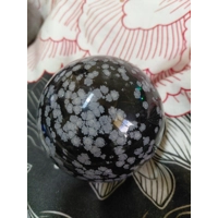 Snowflake obsidian sphere