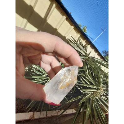 Clear quartz with golden healer generator