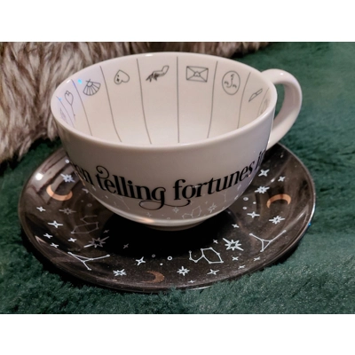Fortune telling teacup and saucer