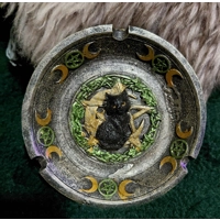Black cat resin dish