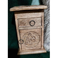 Wooden triquetta witch herb apothecary chest