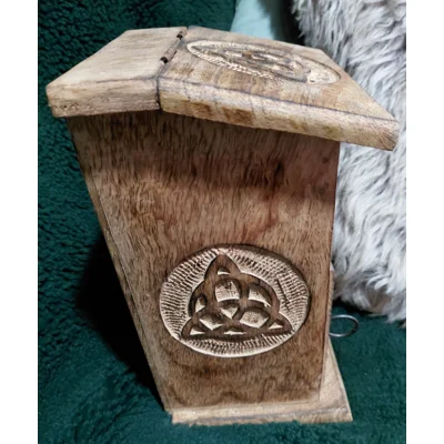 Wooden triquetta witch herb apothecary chest