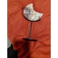 Amethyst agate moon on stand