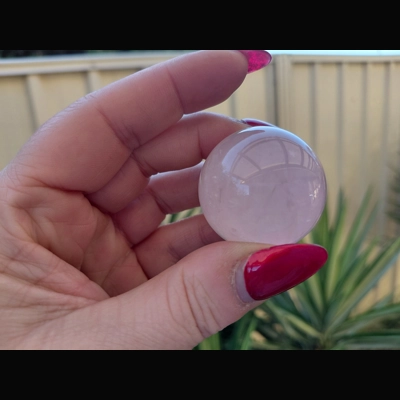 Small rose quartz sphere