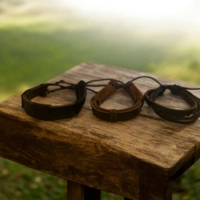 Men's adjustable Leather Bracelet