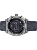 Emporio Armani AR1691 Mens Steel Case Blue Cloth Watch