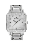 Bulova Watches 96R107 Ladies Diamonds Silver White Watch