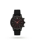 Emporio Armani Men's Luigi AR11024 Black Silicone Quartz Watch
