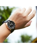 Seiko Automatic SRPD76K1 Analogue  Black Leather Strap Men's Watches
