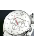 Emporio Armani Mens White Sport Chrono Watch AR5859