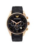 Emporio Armani AR5905 - Mens Chronograph Rose Gold Black Watch