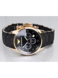 Emporio Armani AR5905 - Mens Chronograph Rose Gold Black Watch
