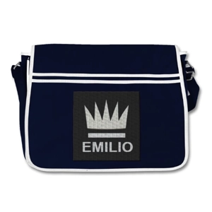 Emilio Navy White Messenger Bag