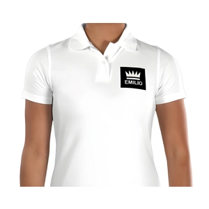 Emilio Woman's White Polo T Shirt Size Small