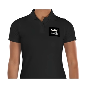 Emilio Woman's Black Polo T Shirt Size Large